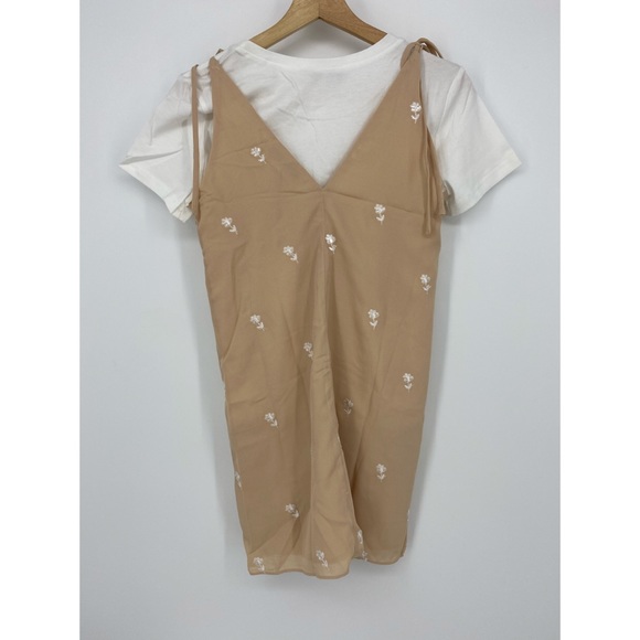 English Factory Cream White Self-Tie Tank Top Cotton T-Shirt - Picture 2 of 10